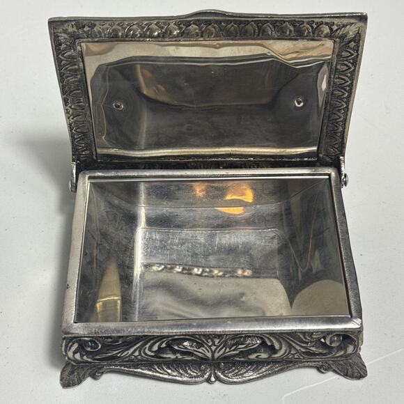 Antique Greek Trinket Box 5”x4.5” Parthenon Acropolis Athens Silver Plated/Solid - Picture 6 of 16